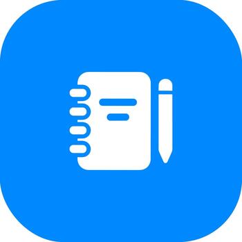 Minimalist Flat Design Notebook and Pencil Note Taking Tool Icon vector