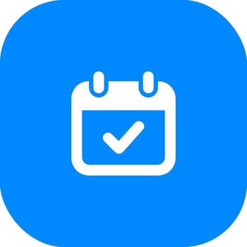 Modern Flat Square Calendar Date with Check Mark Icon Symbol vector