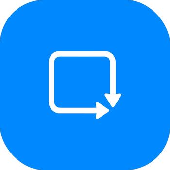 Modern Rounded Corner Square with Refresh Arrow Outline Interface Icon vector