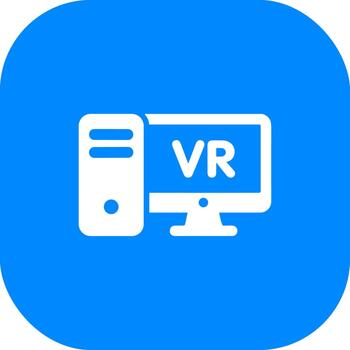 Simple Bold Style Virtual Reality Device with Monitor Icon vector