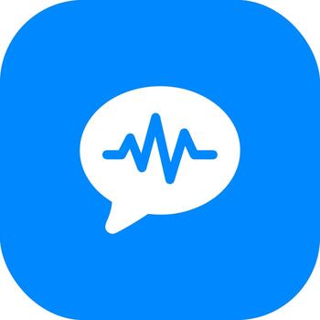 Simple Style Voice Recognition Speech Bubble Waveform Shape Icon Element vector