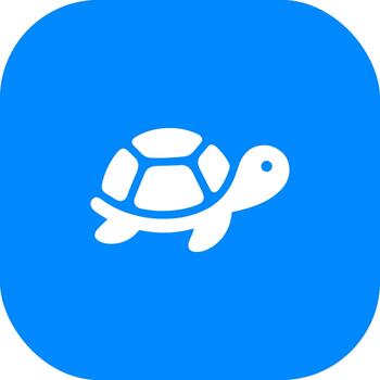 Simple Flat Style Sea Turtle Icon on Rounded Square Background vector