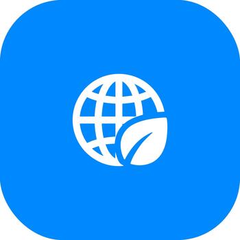 Flat Style Environment World Globe with Leaf Element Icon Design vector