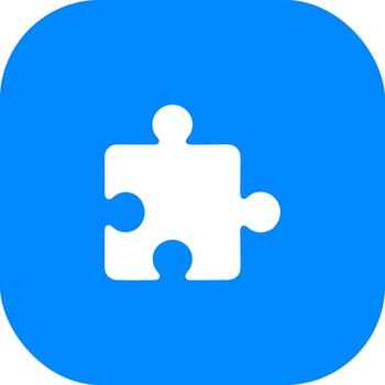 sencillo plano diseño rompecabezas pedazo icono en redondeado cuadrado forma vector