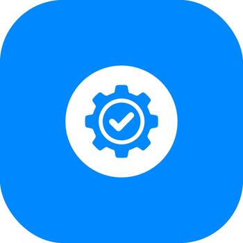 moderno plano estilo engranaje ajuste con marca de verificación firmar aplicación icono vector
