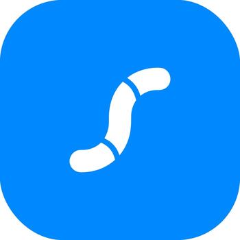 Simple Modern Curve Worm Pet Icon on Rounded Square Shape vector