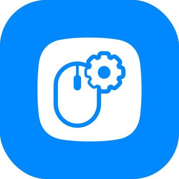 Simple Line Style Mouse Gear Configuration Interface Setting Icon vector