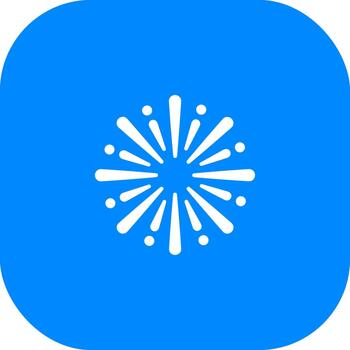 sencillo minimalista Fuegos artificiales monitor ilustración en azul redondeado cuadrado antecedentes vector