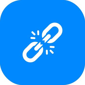 sencillo plano roto cadena enlace seguridad fracaso símbolo icono vector