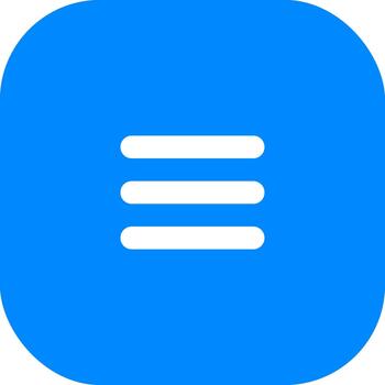 Flat Style Rounded Square Navigation Menu Hamburger Button Icon Symbol vector