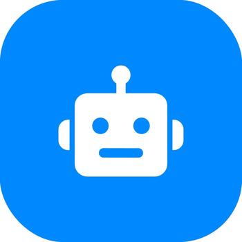 minimalista redondeado cuadrado robot cabeza artificial inteligencia símbolo diseño vector