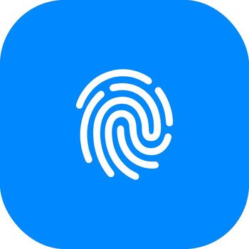 moderno limpiar huella dactilar reconocimiento seguro acceso redondeado cuadrado forma icono vector