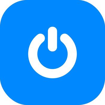 Modern Flat Design Power Button Symbol on Rounded Square Shape Icon vector