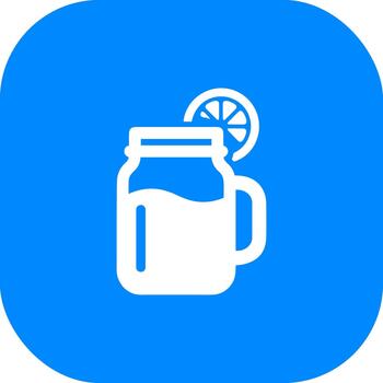 sencillo plano estilo limonada tarro con limón rebanada refresco icono vector