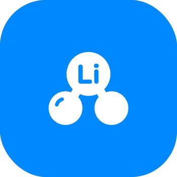 moderno minimalista litio molécula estructura química elemento icono con azul antecedentes vector