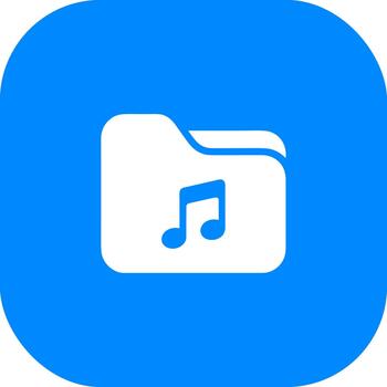 sencillo plano archivo carpeta con música Nota símbolo icono ilustración vector