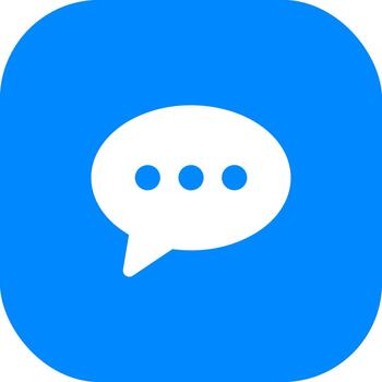 Simple Rounded Square Speech Bubble with Dots Communication Icon vector