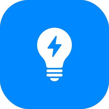 sencillo plano bombilla con relámpago tornillo creativo idea icono vector