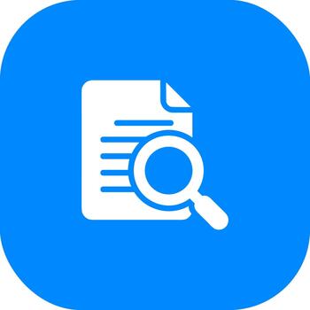 Simple Rounded Document with Magnifying Glass File Search Icon Graphic vector