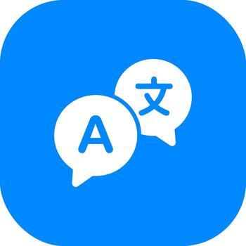 sencillo estilo idioma Traducción burbuja con texto firmar icono diseño vector