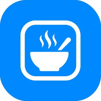 plano estilo cuenco con vapor icono en redondeado cuadrado forma vector