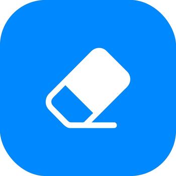 Simple Flat Design Eraser Tool Shape Icon with Rounded Square Background vector