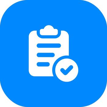 moderno sencillo portapapeles marca de verificación garrapata icono diseño aislado en azul antecedentes vector