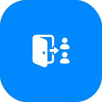 Simple White Door Exit with Arrow and User Sign Shape Icon vector