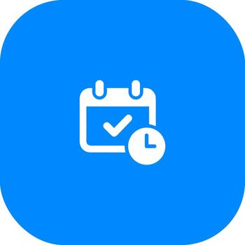 Simple Flat Design Calendar with Checkmark and Clock Icon Illustration vector