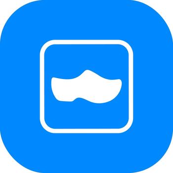 Simple Flat Dutch Clog Inside a Square Rounded Corner Icon vector