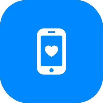sencillo plano diseño móvil teléfono con corazón símbolo en pantalla aplicación icono vector