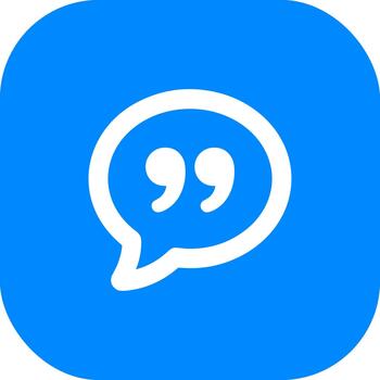 Minimalist Quote Speech Bubble with Double Quotation Mark Icon Design vector