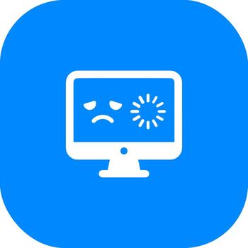 sencillo plano diseño computadora monitor problema con cargando proceso icono vector