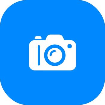 moderno sencillo cámara contorno icono en redondeado cuadrado antecedentes vector