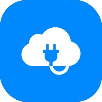 Minimalist Rounded Cloud with Plug Connection Icon Illustration Design vector