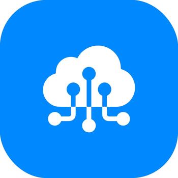 Simple Minimalist Cloud Network Technology Concept Square Icon Design vector