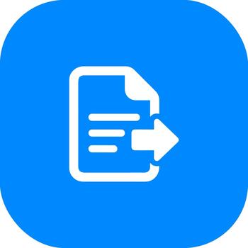 Modern Flat Design File Export Sign Icon on Rounded Blue Background vector