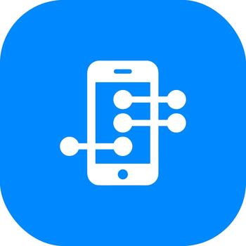 minimalista plano móvil datos conexión símbolo icono con redondeado cuadrado antecedentes vector