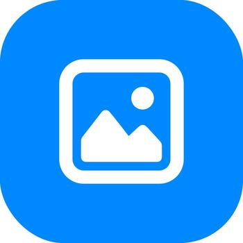 minimalista redondeado cuadrado marco galería símbolo con montaña y Dom icono vector