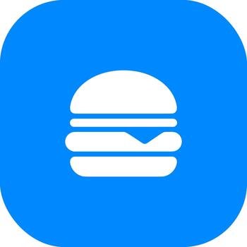 minimalista sencillo hamburguesa icono en redondeado cuadrado forma botón diseño vector