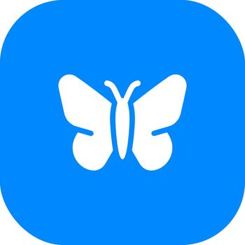 Minimalist Silhouette Butterfly on Rounded Square Shape for App Icon vector