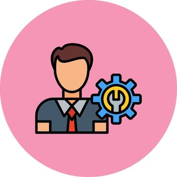 técnico apoyo Delgado línea modelo vector