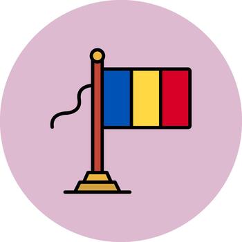 Chad bandera Delgado línea modelo vector