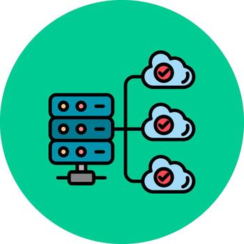Cloud Database Ultra Fine Symbol vector