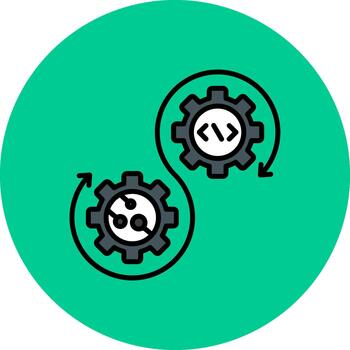 devops suave curva característica vector