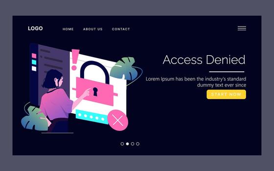 Access Denied Illustration with Tech Interface vector
