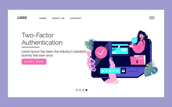 Two-Factor Authentication Illustration with Phone vector