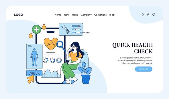 Digital Health Check Concept with Mobile Integration vector