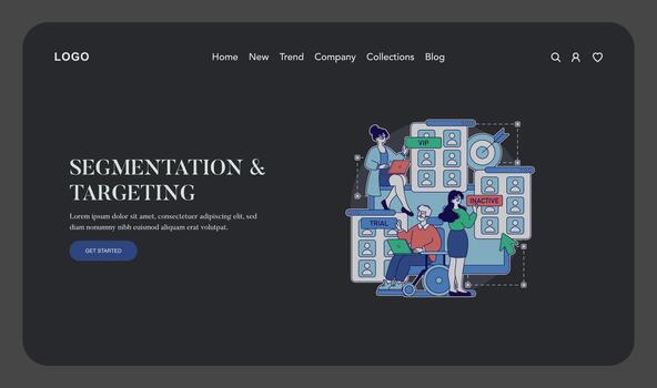 ilustración de usuario segmentación y focalización vector