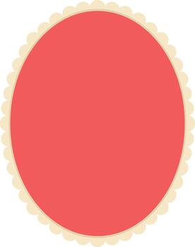 Oval Label Frame With Scalloped Edge vector